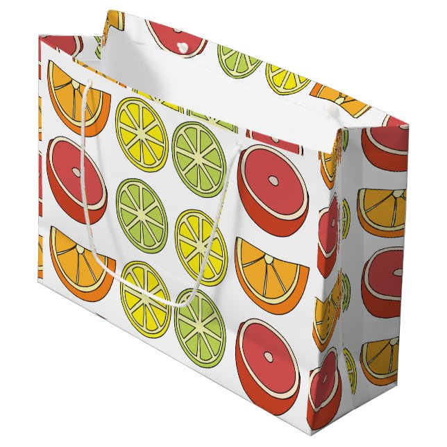 Grand Sac Cadeau Fruit aux agrumes (Devant Angle)