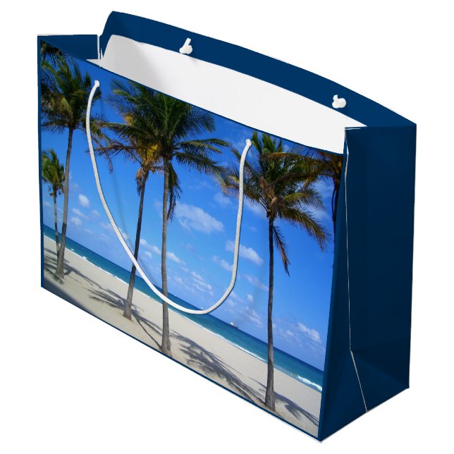 Grand Sac Cadeau Ft Lauderdale Floride Sand Beach & Palm Trees (Dos Angle)