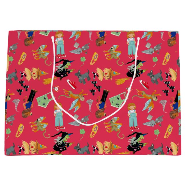 Grand Sac Cadeau Fun Wizard of Oz on red children's design (Devant)