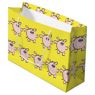 Grand Sac Cadeau Funny 5 Cartoon Cochon bébé Choisir Couleur L Cade