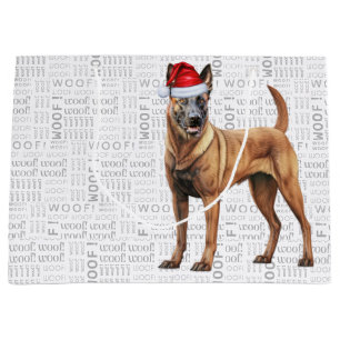 Grand Sac Cadeau Funny Noël Amoureux des chiens belge malinois