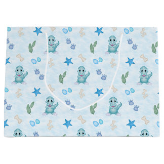 Grand Sac Cadeau Garçons mignons Dino Anniversaire Dinosaure