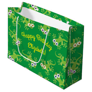 Grand Sac Cadeau Gecko Lizards Anniversaire Fête Enfants mignons