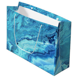 Grand Sac Cadeau Geode turquoise