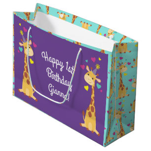 Grand Sac Cadeau Giraffe Anniversaire de enfant Party Cute