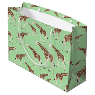 Grand Sac Cadeau Giraffe Jungle Safari animal