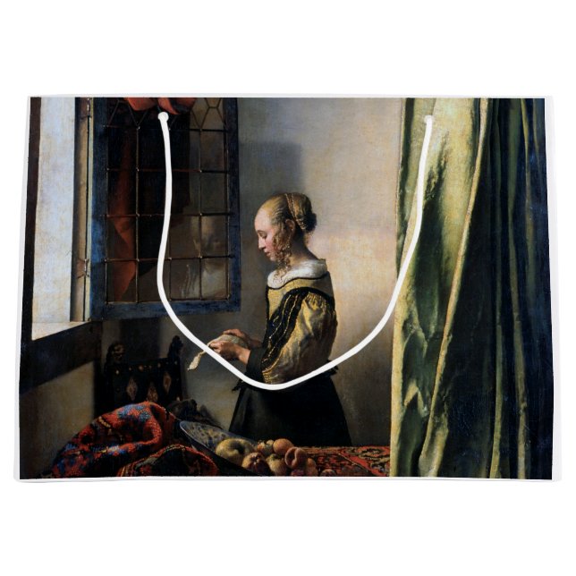 Grand Sac Cadeau Girl Reading a Letter à Open Window, Vermeer (Devant)