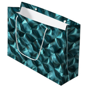 Grand Sac Cadeau Glam Abstrait bleu turquoise