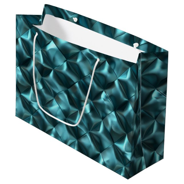 Grand Sac Cadeau Glam Abstrait bleu turquoise (Devant Angle)