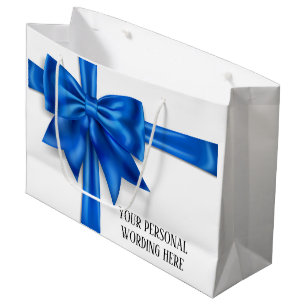 Grand Sac Cadeau Glam grand bleu satin cadeau arc diamant coeur par