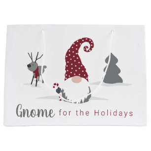 Grand Sac Cadeau Gnome et Reindeer Scandinavian Tomte design