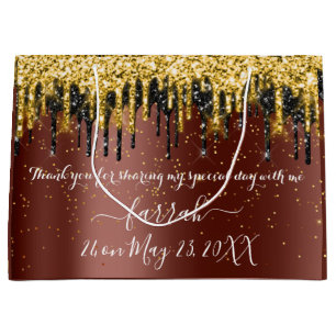 Grand Sac Cadeau Gold Brown Black Drives Favoriser Un Grand Cadeau