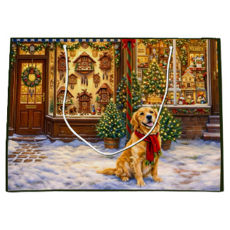 Grand Sac Cadeau Golden Retriever Vacances
