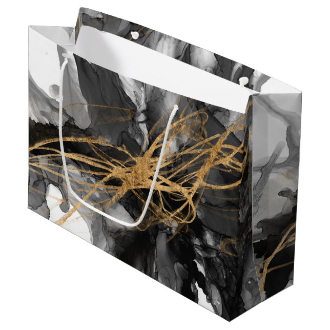 Grand Sac Cadeau Golden Vortex I (Devant Angle)