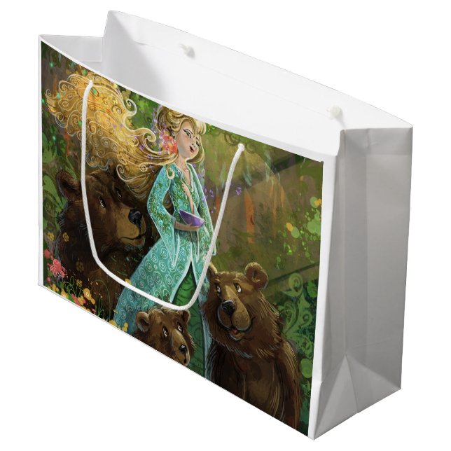 Grand Sac Cadeau Goldilocks et les trois ours (Devant Angle)