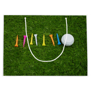 Grand Sac Cadeau Golf avec tee - shirts sur gazon vert