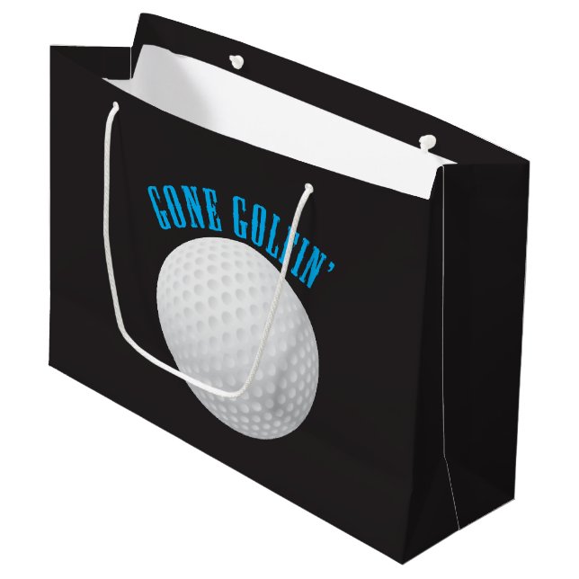 Grand Sac Cadeau Golf Ball ⛳ 🎁 est parti Golfeur Golfing (Devant Angle)