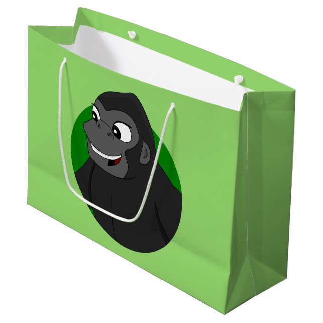 Grand Sac Cadeau Gorilla Cartoon Large Gift Bag (Devant Angle)
