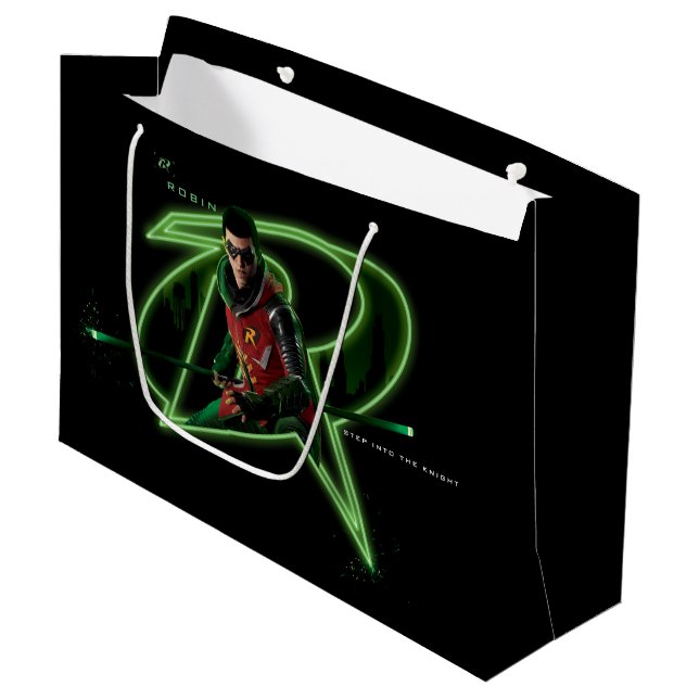 Grand Sac Cadeau Gotham Knights Robin en logo (Devant Angle)