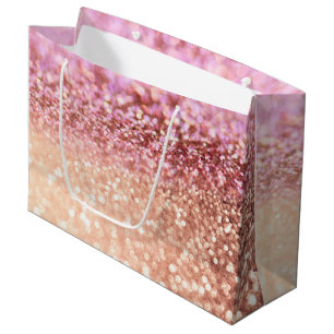 Grand Sac Cadeau Gradient rose de scintillement de parties