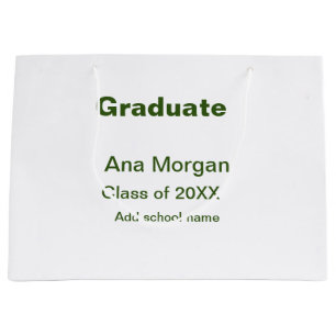 Grand Sac Cadeau Graduate ajouter nom classe de nom de l'école de 2