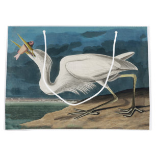 Grand Sac Cadeau Grande Aigrette d'Audubon : Oiseau côtier vintage