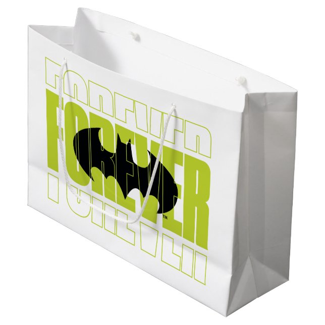 Grand Sac Cadeau Graphisme de typographie Forever Batman (Devant Angle)