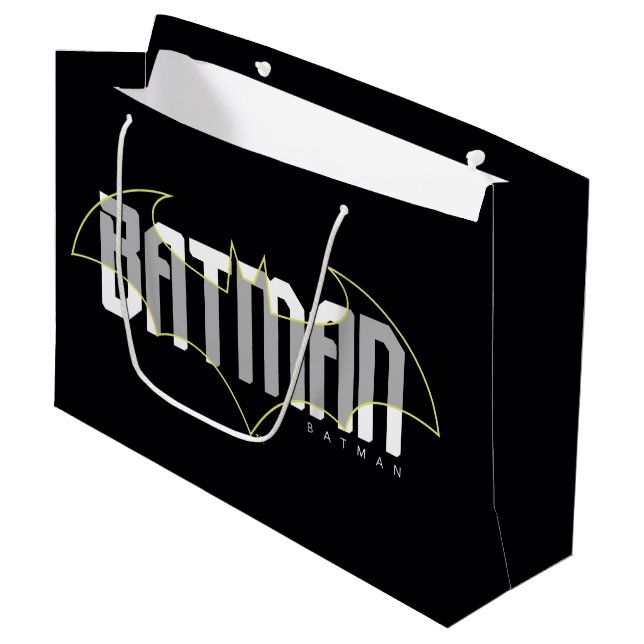 Grand Sac Cadeau Graphisme du nom high-tech de Batman (Devant Angle)