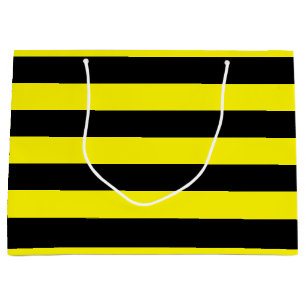 Grand Sac Cadeau Grèves jaunes et noires