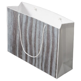 Grand Sac Cadeau Gris gris de bois de grange