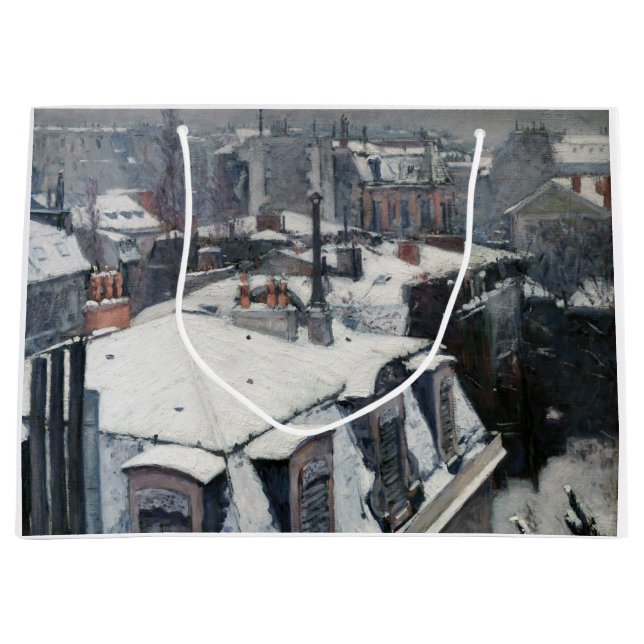 Grand Sac Cadeau Gustave Caillebotte - Toits dans la neige (Devant)