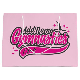 Grand Sac Cadeau Gymnaste Saut Écarté en Split Personnalisé NOM
