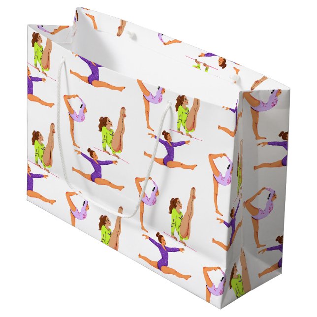 Grand Sac Cadeau Gymnastique saut Cartwheel fête d'anniversaire Gif (Devant Angle)