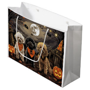 Grand Sac Cadeau Halloween caniche Éffrayant