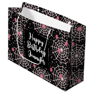 Grand Sac Cadeau Halloween Cobwebs & Spiders Motif Anniversaire