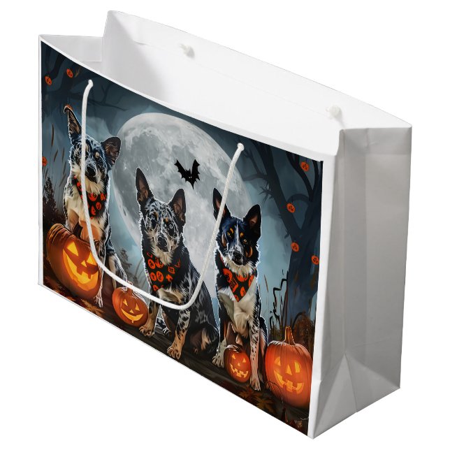 Grand Sac Cadeau Halloween Éffrayant (Devant Angle)