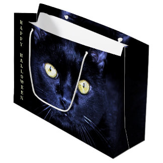 Grand Sac Cadeau Halloween fête peur Chat noir Horreur Nuit