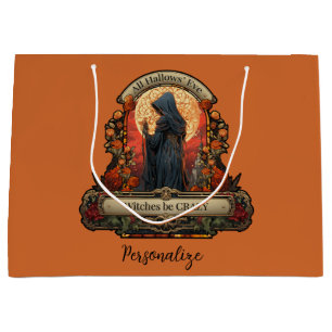 Grand Sac Cadeau Halloween Scary Witch Drôle Citation Personnalisée