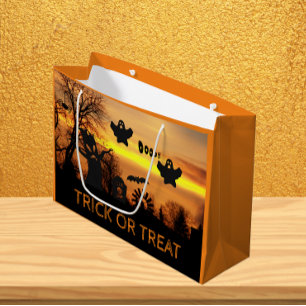 Grand Sac Cadeau Halloween Scène d'horreur nocturne fantômes et cha