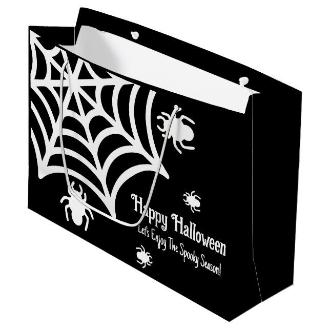 Grand Sac Cadeau Halloween Spiderweb personnalisé (Devant Angle)