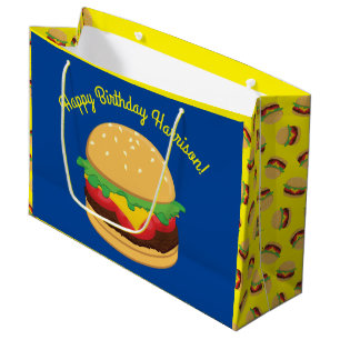 Grand Sac Cadeau Hamburger Anniversaire de fête Burger