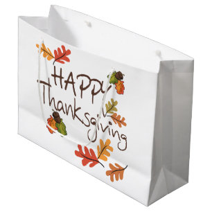 Grand Sac Cadeau Happy Thanksgiving