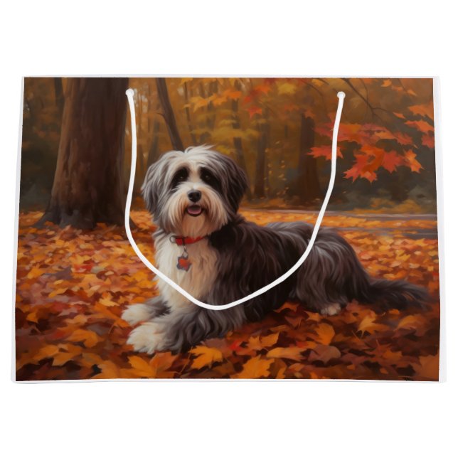 Grand Sac Cadeau Havanais en automne Feuilles automne Inspiration (Devant)