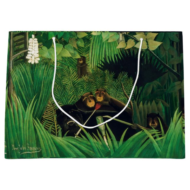 Grand Sac Cadeau Henri Rousseau - Les Joyeux Jesters (Devant)