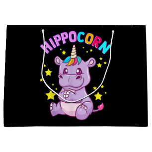 Grand Sac Cadeau Hippo-Corn violet Hippo-Corn Hippopotamus Lover