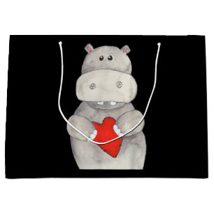 Grand Sac Cadeau Hippopotame de l'Hippopotame  Love Hippo