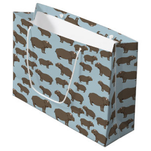 Grand Sac Cadeau Hippopotame Hippo Motif