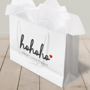 Grand Sac Cadeau Ho Ho   Christmas Heart Modern Minimalist