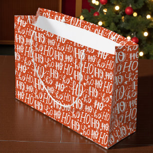 Grand Sac Cadeau Ho Ho Ho Christmas Holiday Chic Typographie modern