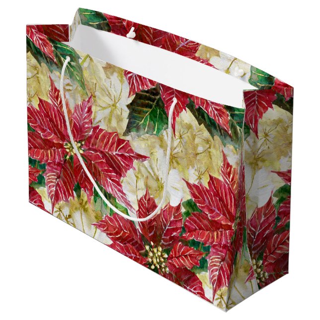 Grand Sac Cadeau Holiday Poinsettia (Dos Angle)